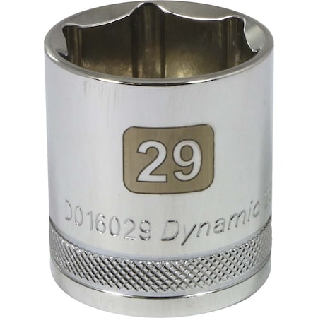 Dynamic 1/2" Drive, 29mm Metric Socket, 6 Points D016029